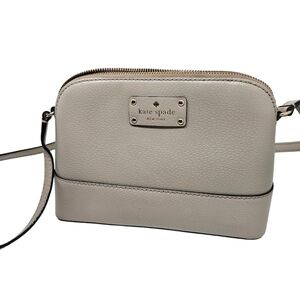 Kate Spade Bay Street Wellesley Hanna Crossbody Bag Genuine Leather Beige Cream